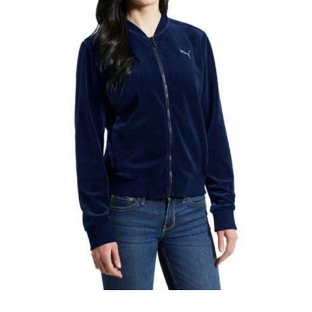 PUMA Velour Velvet Track Jacket Sweatshirt